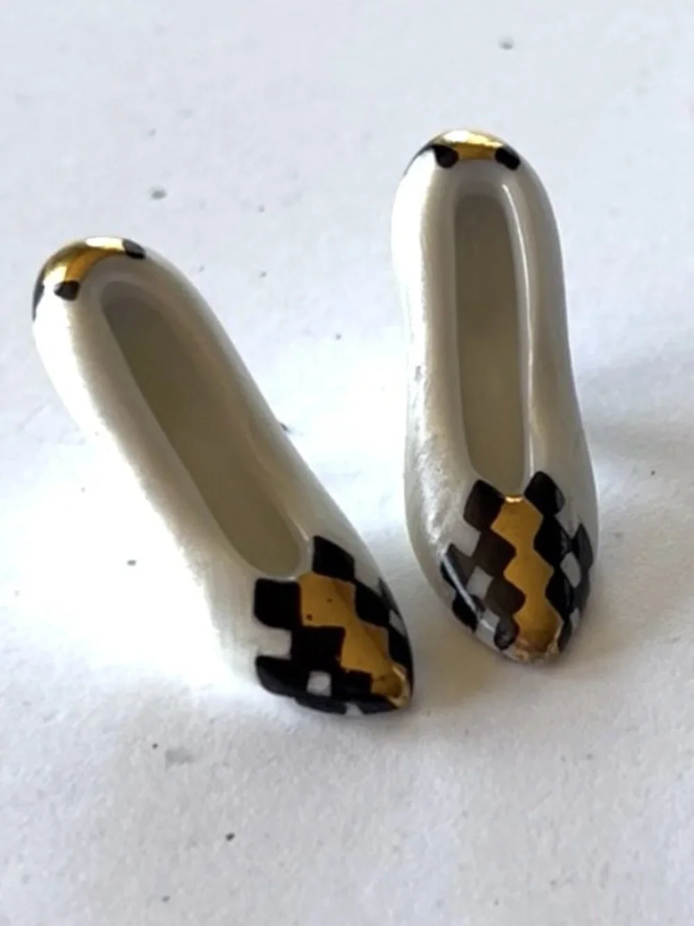 TWO PAIRS * LIMOGES FRANCE PORCELIAN DOLL HEELS